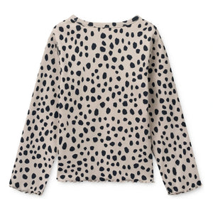 Liewood - Nieve Leopard Organic Cotton Ribbed T-shirt | Oatmeal