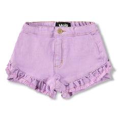 Molo - Agnetha Denim Ruffled Shorts | Purple