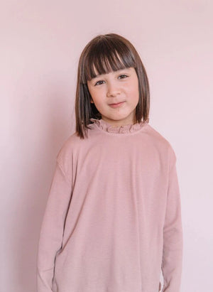 Studio Bohème - Collared Ruffled Organic Cotton T-Shirt | Rosewood