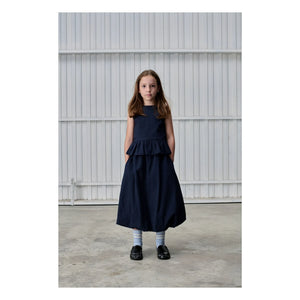 Tangerine - Midi Pleated Skirt | Dark Blue