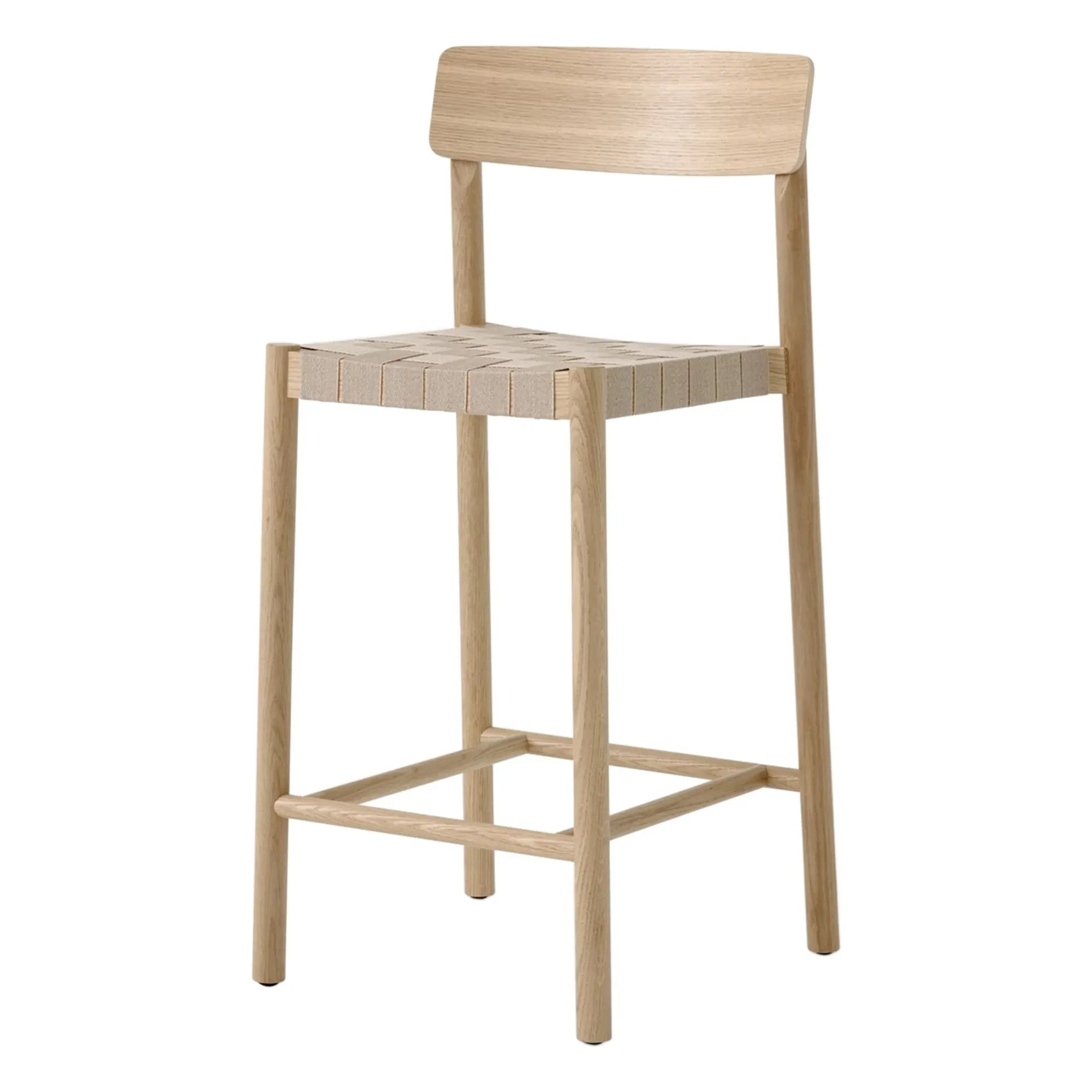 & Tradition - Betty TK12 Natural Oak Wicker Bar Stool 65 cm | Oak