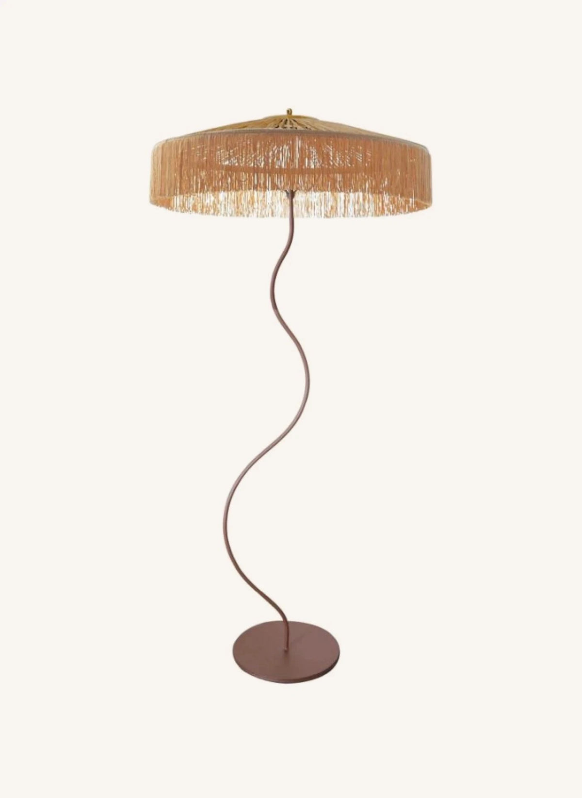Honoré - Kaa metal and raffia floor lamp | Brown