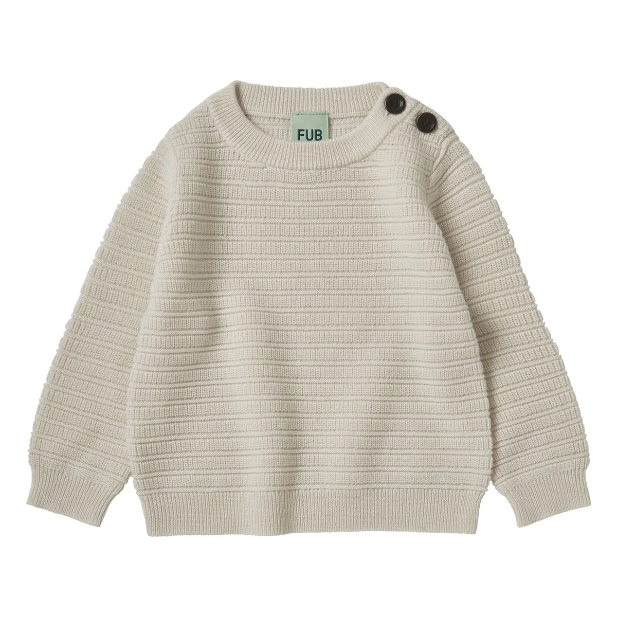 FUB - Crew Fine-Knit Merino Wool Sweater | Ecru