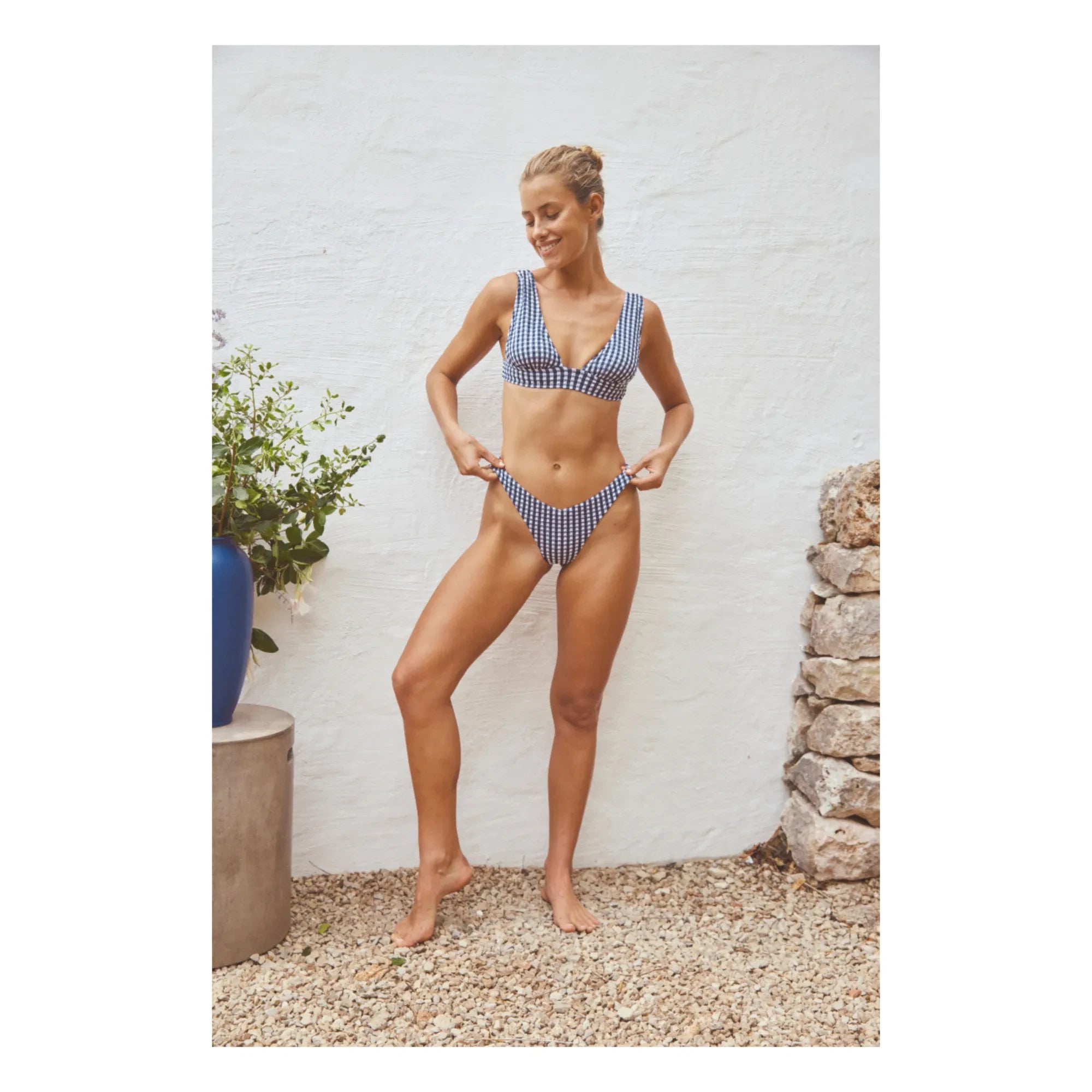 Anja Paris - L'Ensorcelant Vichy Bikini Top | Navy Blue