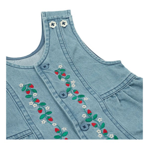 Goldie + Ace - Strawberry Short Romper Chambray | Blue