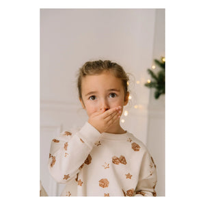 Studio Bohème - Noel Ayısı Sweatshirt Organik Pamuk | Ecru