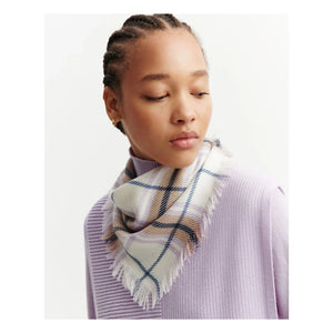 Bompard - Mini Carré Tartan Cashmere Scarf | Mauve
