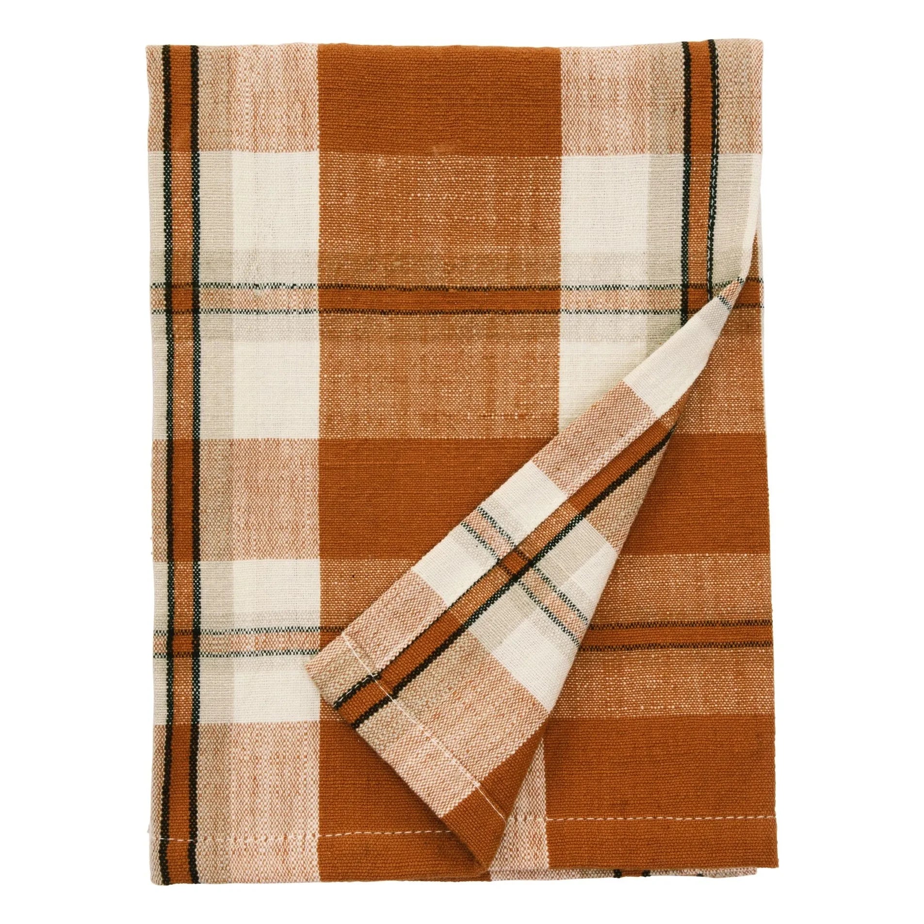 Madam Stoltz - Pumpkin | Tartan Kitchen Towel