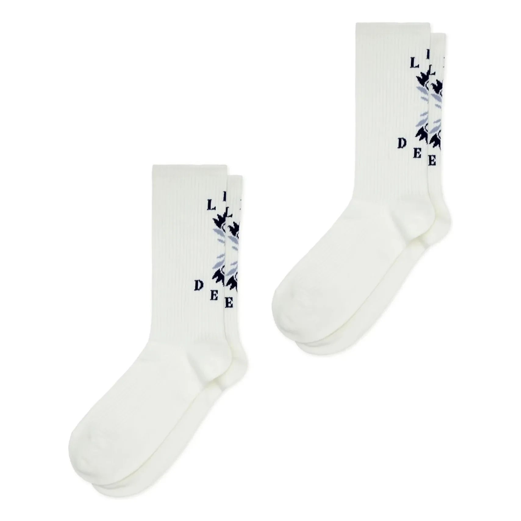 Les Deux - Floral Logo Socks 2-Pack | White