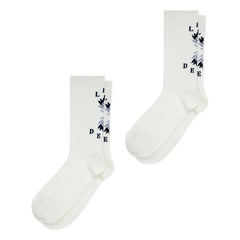 Les Deux - Floral Logo Socks 2-Pack | White