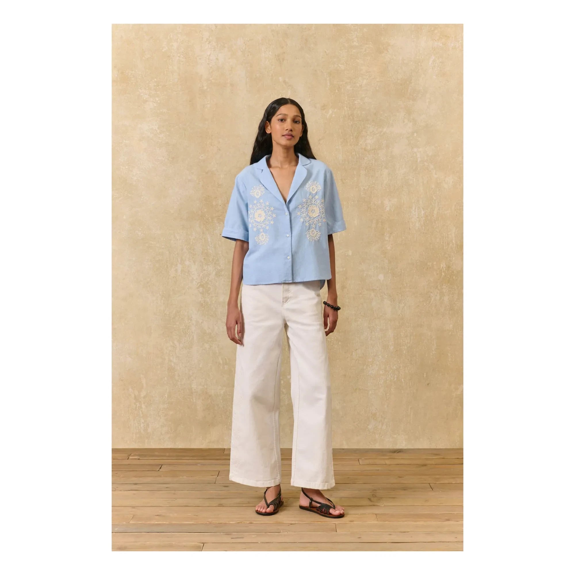 Louise Misha - Emilius organic cotton shirt | Light blue