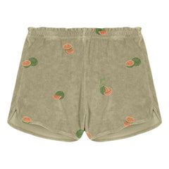 Studio Bohème - Georgy Watermelon Organic Cotton Towel Shorts | Khaki