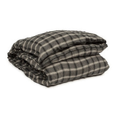 Le Monde Sauvage - Highland Washed Linen Duvet Cover | Dark Gray