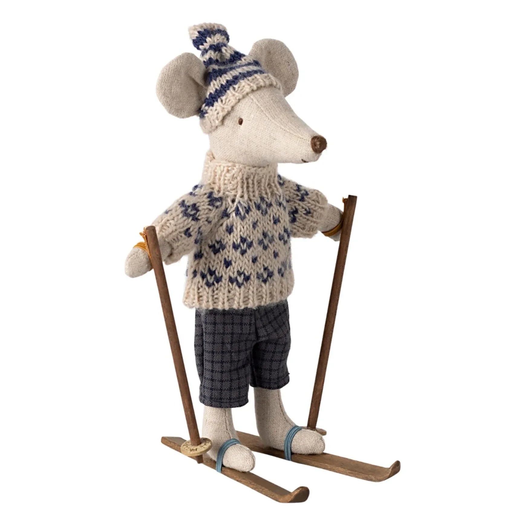 Maileg - Papa Mouse and Skis | Navy Blue