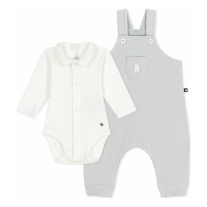 Petit Bateau - Organic Cotton Teddy Romper and Body Set | Gray