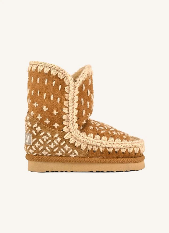 Mou - Eskimo Sashiko Boots | Cognac