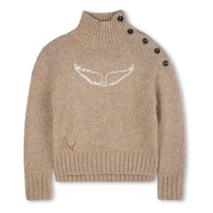 Zadig & Voltaire - Buttoned Wool Winged Sweater | Beige