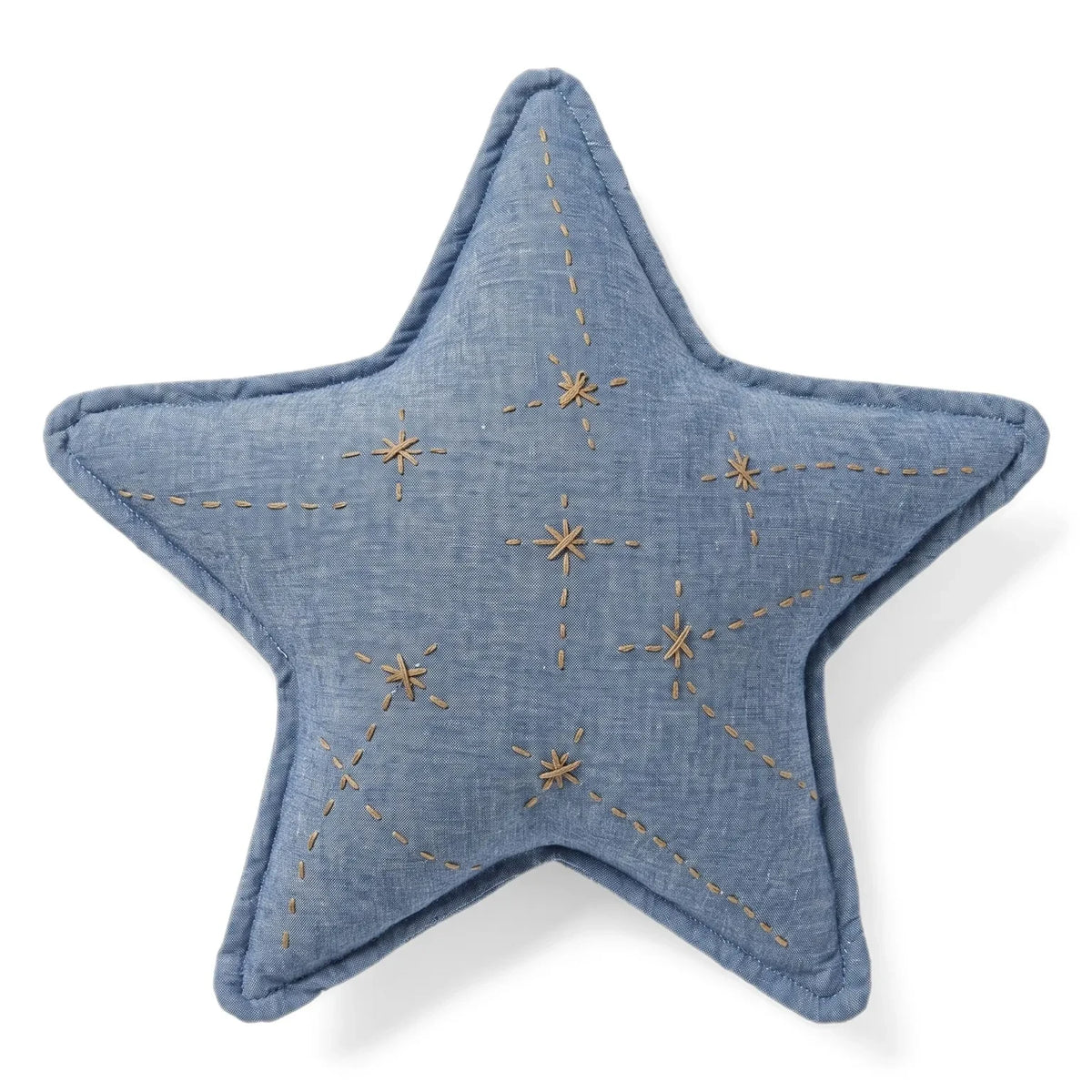 Editions Aimable - Ferdinand star cushion | Blue Chambray