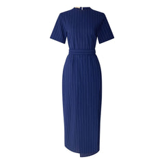 Sessùn - Lazula Cotton Striped Dress | Navy Blue