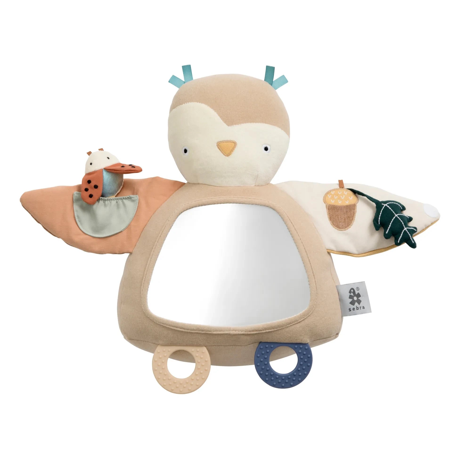 Sebra - Beige Blinky Owl Toy