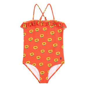 Bobo Choses - Sunflower Swimsuit Made from Recycled Fibers | Red