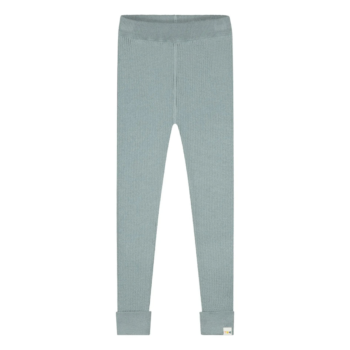 Yuki - Ribbed Organic Cotton Tights | Grey blue