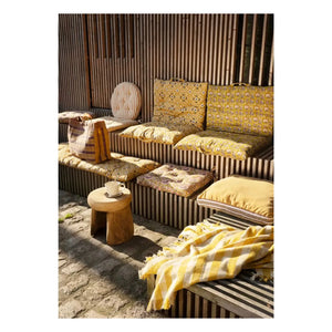 Madam Stoltz - Striped Cotton Chair Cover | Yellow