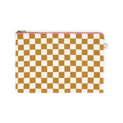 Rose in April - Lili Checked Clutch Bag | Caramel