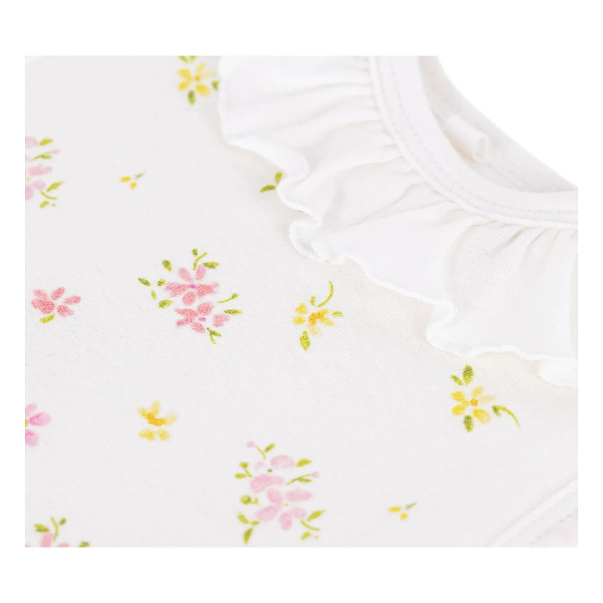 Petit Bateau - Fleurie Organik Pamuk uyku tulumu | Beyaz