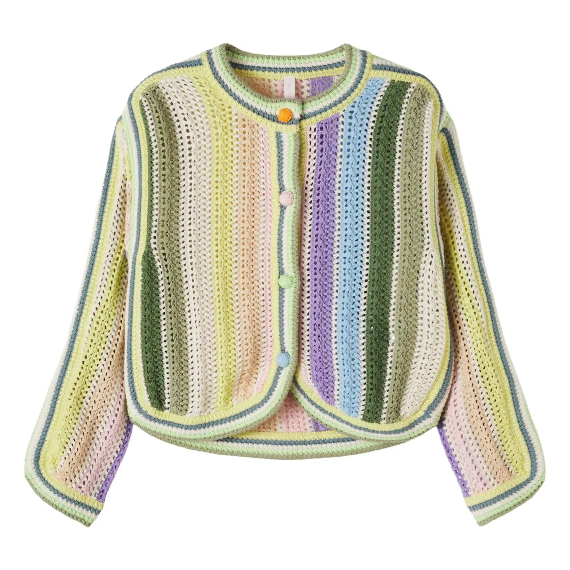 Zimmermann - Striped Organic Cotton Crochet Jacket | Multicolored