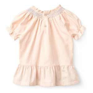 Copenhagen Colors - Organic Cotton Gathered Blouse | Lychee Pink