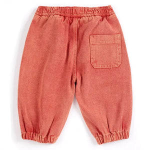 Bobo Choses - Yıkanmış Organik Pamuk Kot Pantolon | Kırmızı