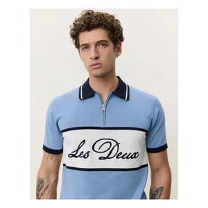 Les Deux - Zip-up Polo | Light blue