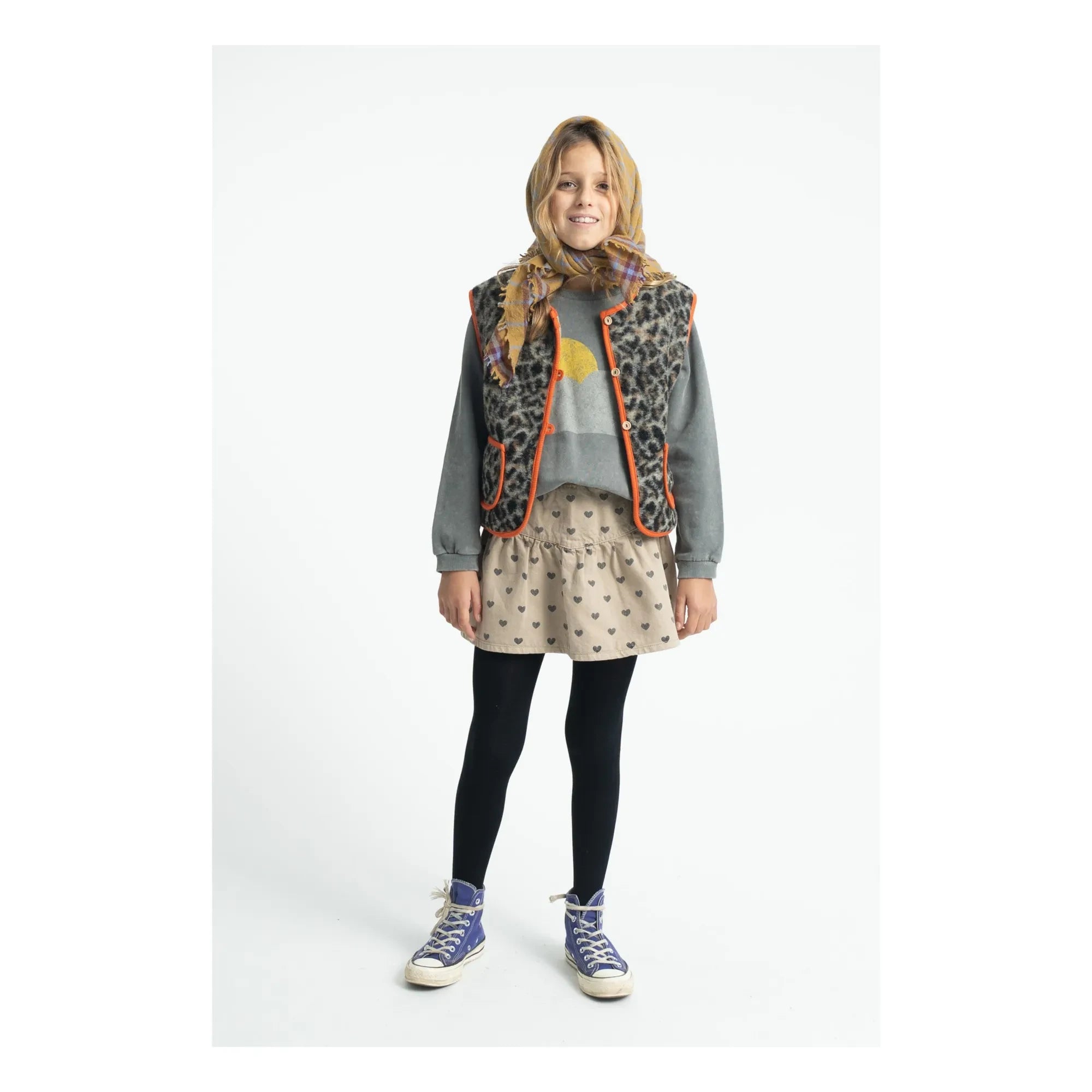 Piupiuchick - Organic Cotton Heart Skirt | Beige