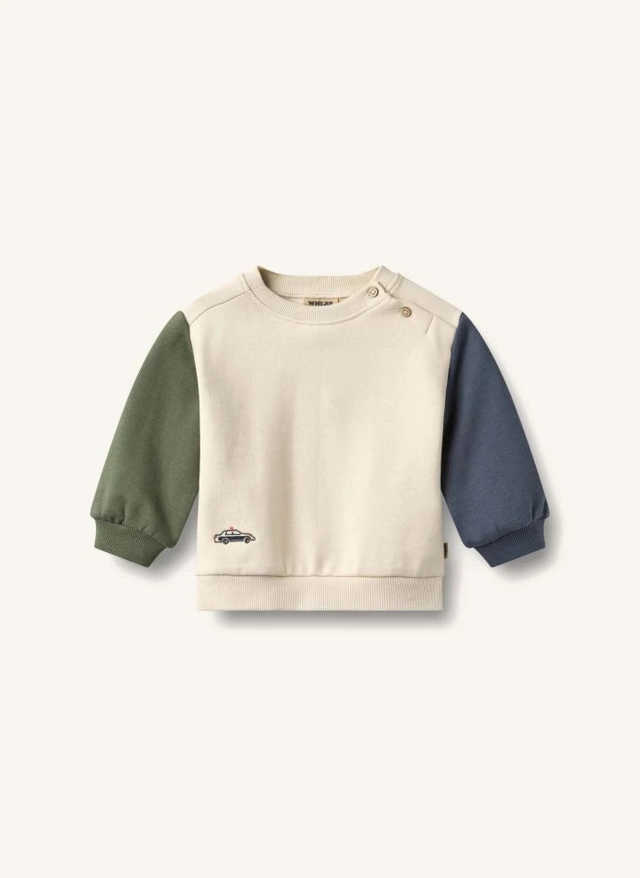 Wheat - Elliot Car Sweatshirt, Organic Cotton | Ecru
