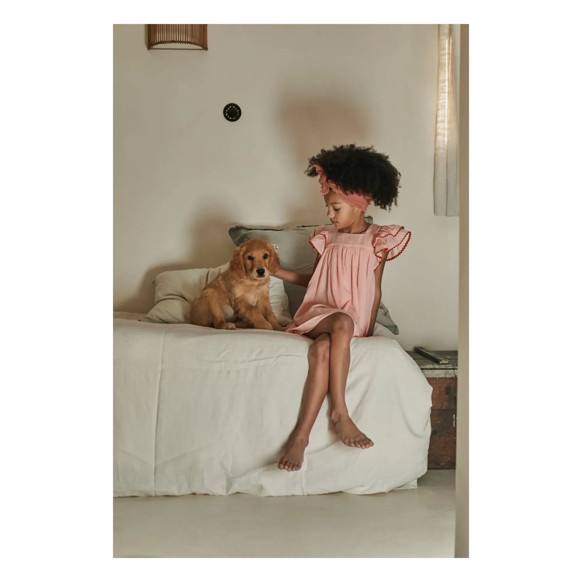 Emile et Ida - Dusty Pink Voile Ruffled Dress
