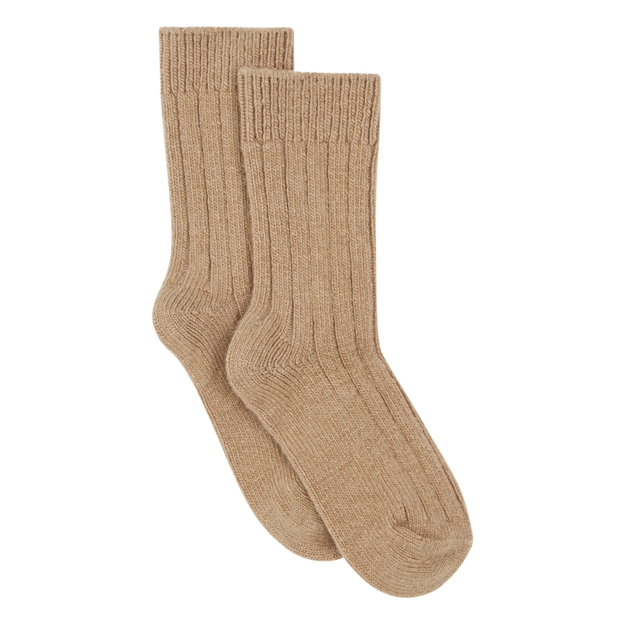 Collégien - Taupe Brown Chamois Cashmere and Wool Socks