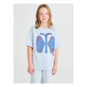 True Artist - Organic cotton butterfly T-shirt | Light blue