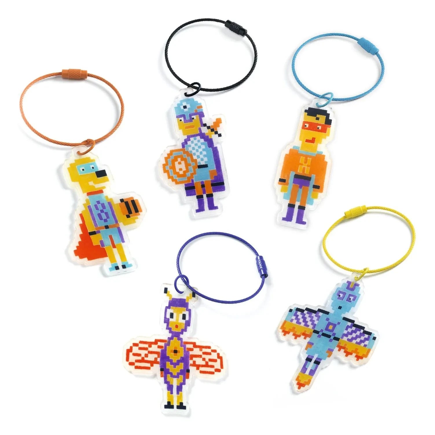 Djeco - DIY Kit - Pixel Art Hero Keychains