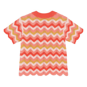 Bonton - Ninon Crochet Collar Shirt | Coral