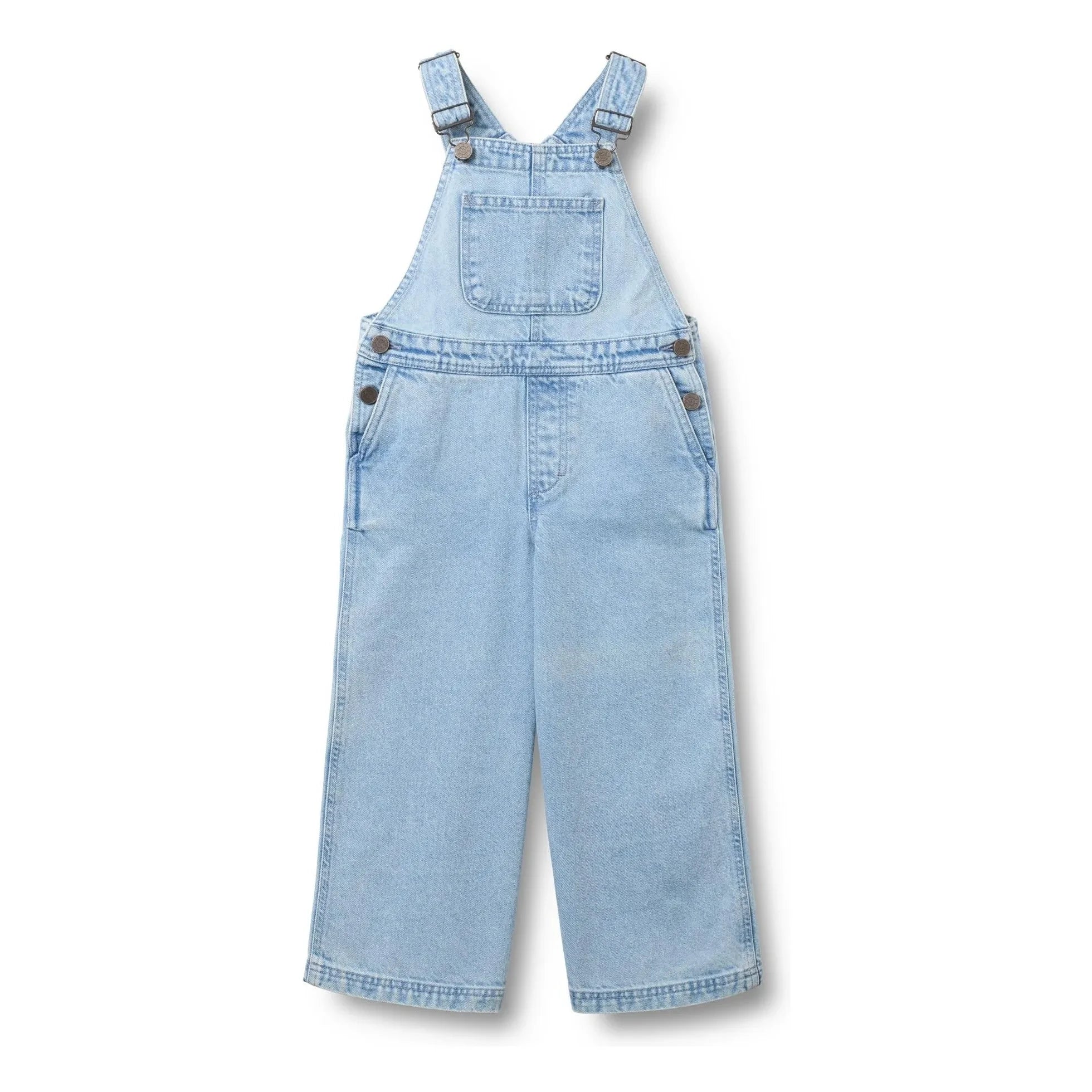 Wheat - Denim Marley Organic Cotton Overalls | Light Blue