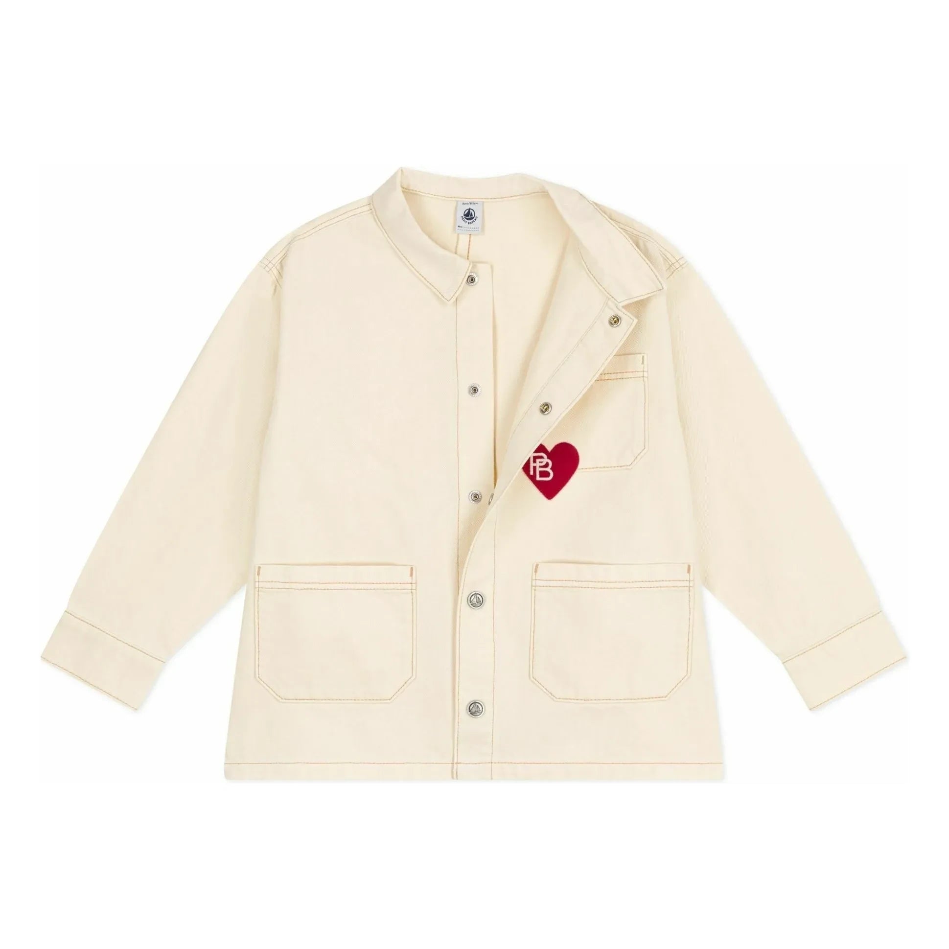 Petit Bateau - Embroidered Heart Jacket | Ecru