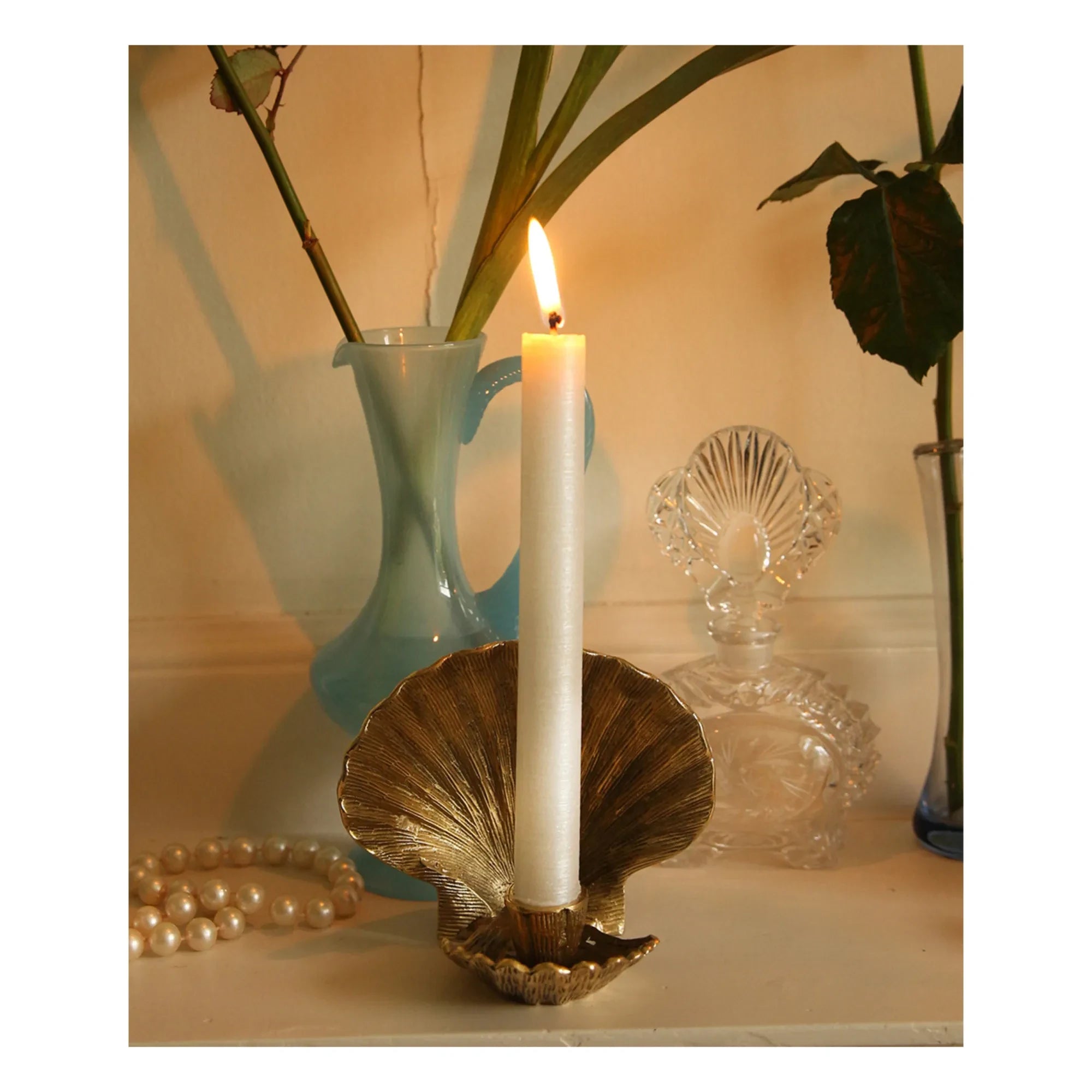 Doing Goods - Scarlett Recycled Brass Candle Holder | Gold Brown