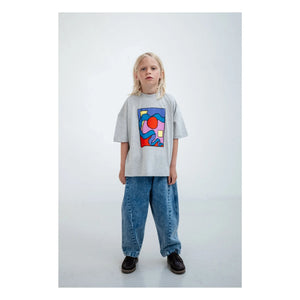 Repose AMS - Box-Shaped Organic Cotton T-Shirt | Gray Melange