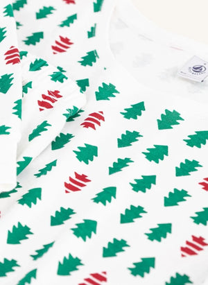 Petit Bateau - Organik Pamuk Köknar Pijamaları | Beyaz
