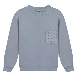Bonton - Narciss yıldız cepli sweatshirt | Gri mavi