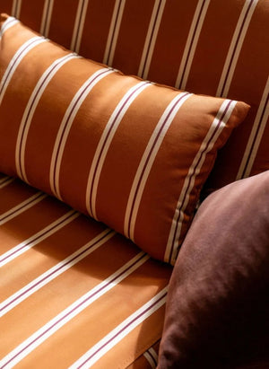 The Socialite Family - Striped Fabric Carino Cushion | Camel