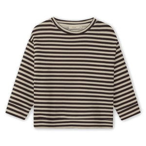 Fliink - Alvin Çizgili Organik Pamuklu Sweatshirt | Kahverengi