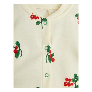 Mini Rodini - Organic Cotton Floral Print Romper | Ecru