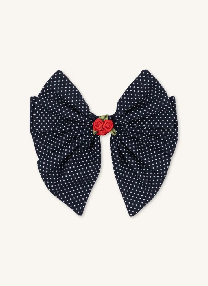 Konges Sløjd - Polka Dot Bow Hair Clip | Night Blue